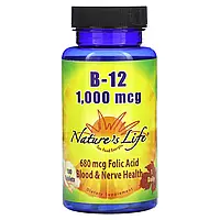 Nature's Life, вітамін B-12, 1000 мкг, 100 таблеток