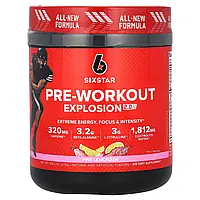 SIXSTAR, Pre-Workout Explosion 2.0, передтренувальний комплекс, рожевий лимонад, 273 г (9,63 унції)