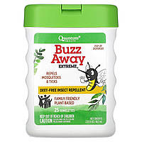 Quantum Health, Buzz Away Extreme, средство от насекомых без ДЭТА, 25 салфеток оригінал