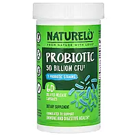 NATURELO, Пробіотик, 50 млрд КУО, 60 капсул із відстроченим вивільненням