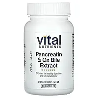 Vital Nutrients, Панкреатин та екстракт побутової жовчі, 60 капсул