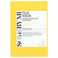 SOME BY MI, Yuja Niacin, сироватка-маска для догляду за вадами на 30 днів, 1 тканинна маска, 25 г