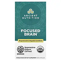 Dr. Axe / Ancient Nutrition, Focused Brain, мозг, 90 капсул