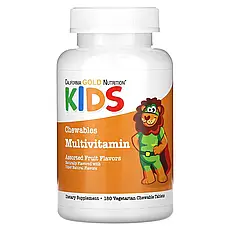 California Gold Nutrition, жувальні мультивітаміни для дітей, фруктове асорті, 180 вегетаріанських, Київ