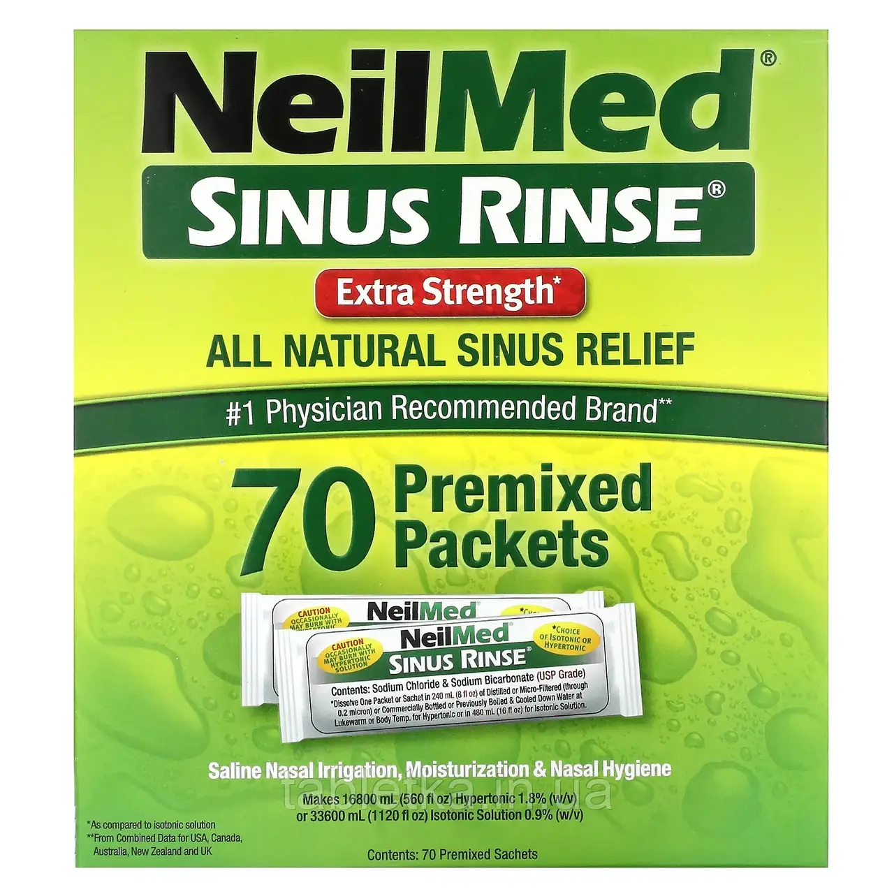 NeilMed, Sinus Rinse, Extra Strength, 70 Premixed Packets Днепр Дніпро
