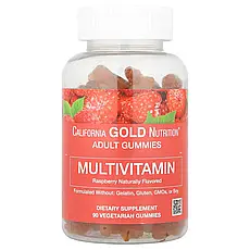 California Gold Nutrition, жувальні мультивітаміни для дорослих, натуральний малиновий смак, 90 Київ, Київ