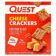 Quest Nutrition, Сирні крекери, чедер, 4 пакетики по 30 г (1,06 унції), Київ