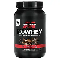 MuscleTech, IsoWhey, 100% ізолят сироваткового протеїну, зі смаком шоколаду, 907 г (2 фунти)