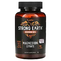YumV's, Жувальні мармеладки Strong Earth, цитрат магнію, малина та персик, 90 жувальних таблеток