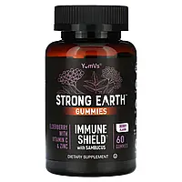 YumV's, Strong Earth, жувальні таблетки Immune Shield з самбукусом, ягодами, 60 жувальних таблеток