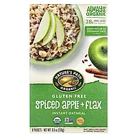 Nature's Path, Органічна вівсянка швидкого приготування без глютену, яблуко та льон зі спеціями, 8 пакетиків,