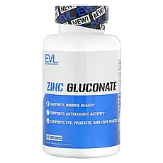 EVLution Nutrition, Zinc Gluconate, 60 Tablets, Киев