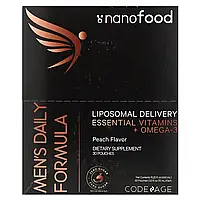 Codeage, Nanofood, ліпосомальна щоденна формула для чоловіків, персик, 30 пакетиків по 15 мл (0,5 рідк. Дніпро
