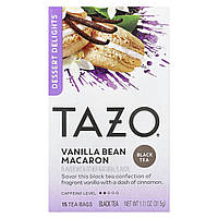 TAZO, Dessert Delights, чорний чай, макаронів із ванільними стручками, 15 чайних пакетиків, 31,5 г (1,11 унції)