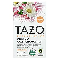 TAZO, Regenerative, трав'яний чай, органічна заспокійлива ромашка, без кофеїну, 16 чайних пакетиків, 20 г