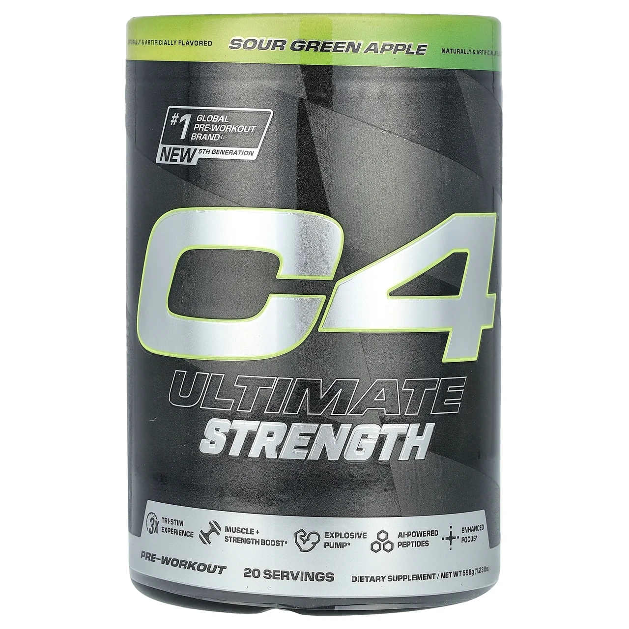 Cellucor, C4 Ultimate Strength, передтренувальний комплекс, кисле зелене яблуко, 558 г (1,23 фунти) Київ, Київ