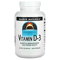 Source Naturals, Вітамін D-3, 50 мкг (2000 МО), 400 капсул Дніпро Дніпро