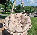 Гойдалка домашня для відпочинку діаметром 95 см, Круглі підвісні гойдалки для дачі, Гамак-крісло, Вулична гойдалка, фото 3