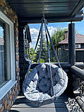 Гойдалка домашня для відпочинку діаметром 95 см, Круглі підвісні гойдалки для дачі, Гамак-крісло, Вулична гойдалка, фото 10