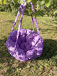 Гойдалка домашня для відпочинку діаметром 95 см, Круглі підвісні гойдалки для дачі, Гамак-крісло, Вулична гойдалка, фото 6