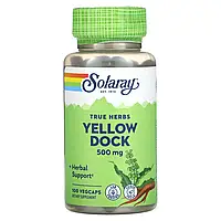 Solaray, True Herbs, жовтий док, 500 мг, 100 рослинних капсул