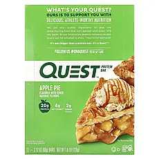 Quest Nutrition, Protein Bar, яблучний пиріг, 12 батончиків, 60 г (2,12 унції) кожен, Київ