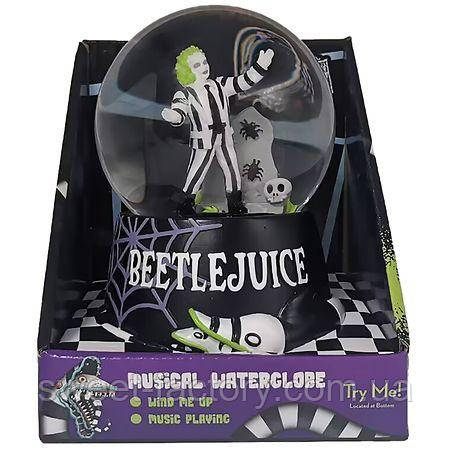 Куля з підсвічуванням Beetlejuice Wind Up Musical Water Globe, фото 1