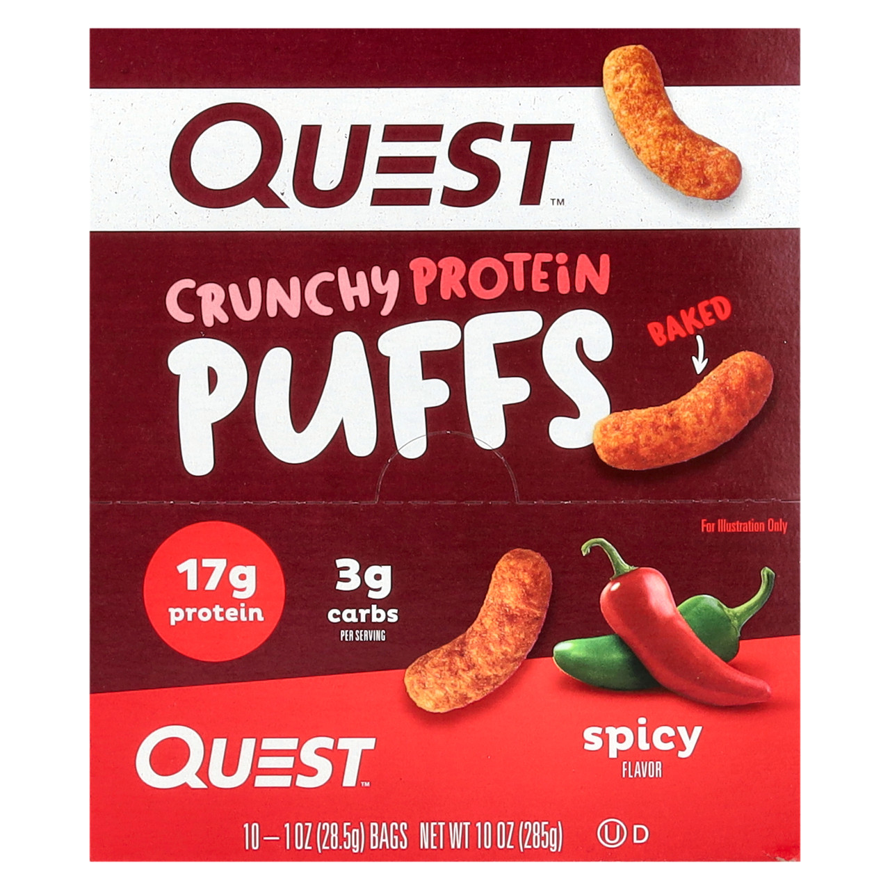 Quest Nutrition, Хрусткі протеїнові кульки, пряні, 10 пакетиків по 28,5 г (1 унція) Київ, Київ