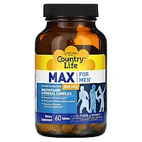 Country Life, Max for Men, мультивітамінний і мінеральний комплекс, без заліза, 60 таблеток Дніпр