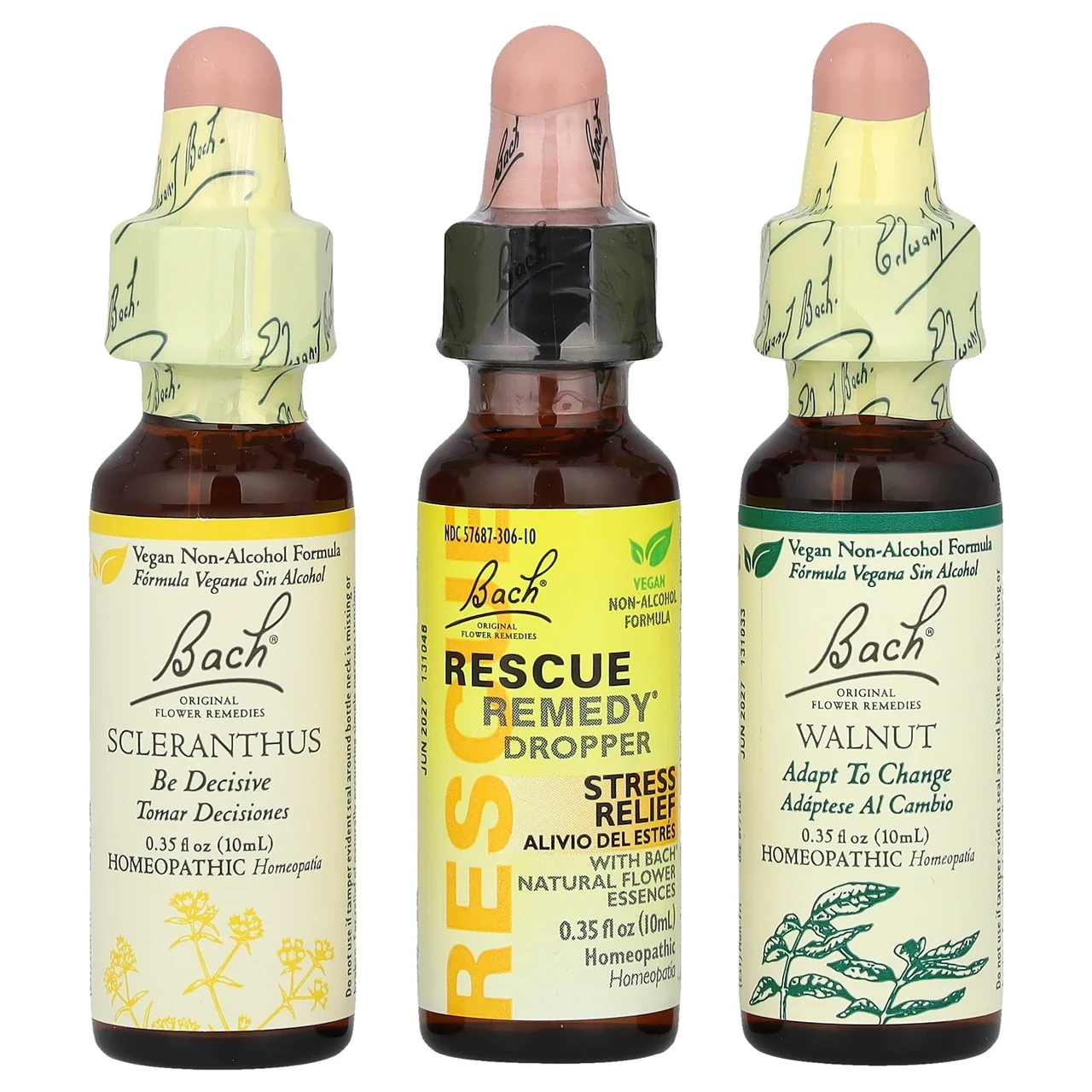 Bach, Original Flower Remedies, дорожній набір, готовий до вживання, 3 піпетки, 10 мл (0,35 рідк. Унції), Київ