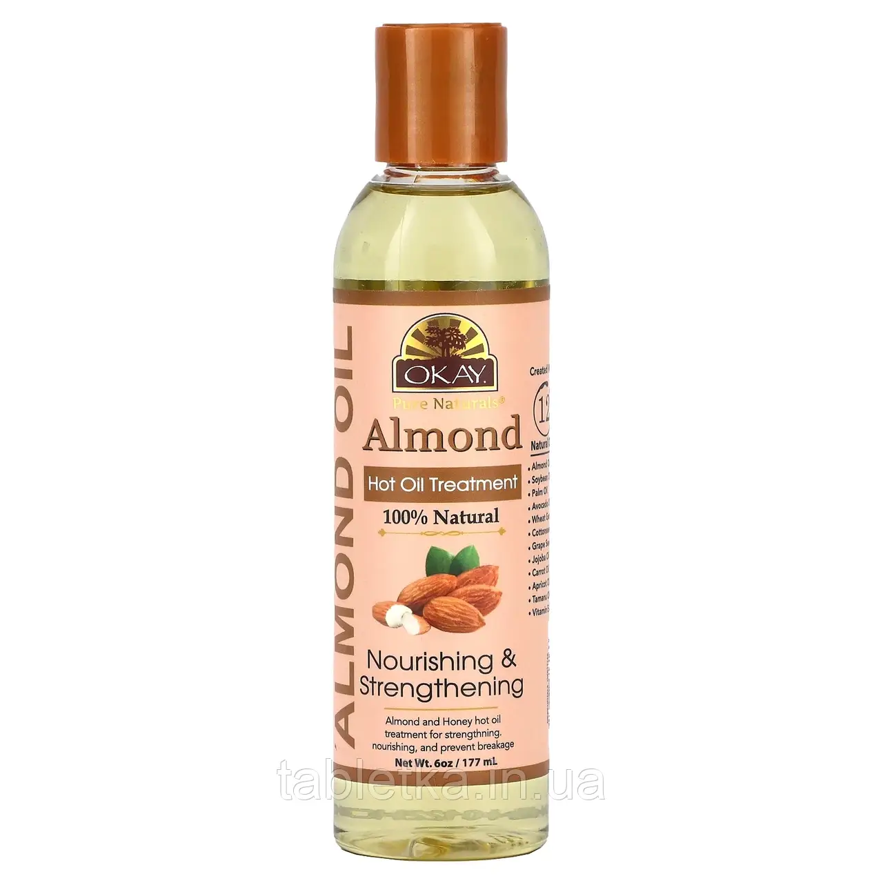 Okay Pure Naturals, Засіб з мигдальною гарячою олією, 177 мл (6 унцій) Дніпро