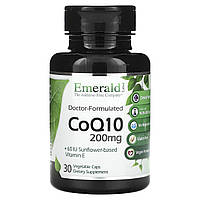 Emerald Laboratories, CoQ10, 200 мг, 30 рослинних капсул оригінал