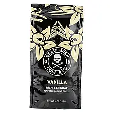 Death Wish Coffee, Мелена кава зі смаком, насичена та вершкова, ваніль, 283 г (10 унцій), Київ