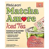 Fit & Lean, Чай з льодом Matcha Amore, персиковий чай, 10 пакетиків у стиках по 4,7 г (0,17 унції)