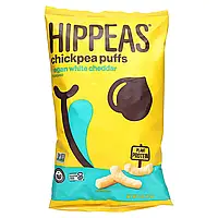 Hippeas, Chickpea Puffs, веганський білий чедер, 113 г (4 унції) Дніпро Дніпро
