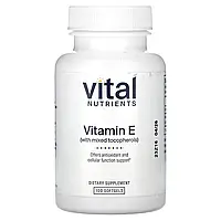 Vital Nutrients, вітамін E зі змішаними токоферолами, 100 м'яких таблеток Дніпро