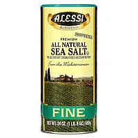 Alessi, Натуральна морська сіль преміальної якості, дрібна, 680 г (24 унції) Дніпро Дніпро