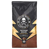 Death Wish Coffee, The World's Strongest Coffee, цільні зерна, середнє обсмажування, 454 г (16 унцій) Дніпро