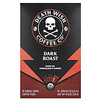 Death Wish Coffee, Найміцніша у світі кава, темне обсмажування, 10 порційних кавових капсул, 12,5 г (0,44 Дніпро