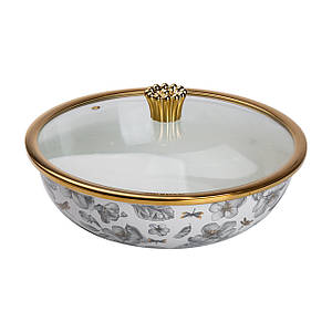 Емальована каструля на 4.5 л без ручок flowers