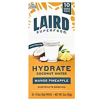 Laird Superfood, Hydrate Coconut Water, суміш для приготування електролітного напою, манго й ананас, 10