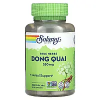 Solaray, True Herbs, Dong Quai, 550 мг, 180 рослинних капсул
