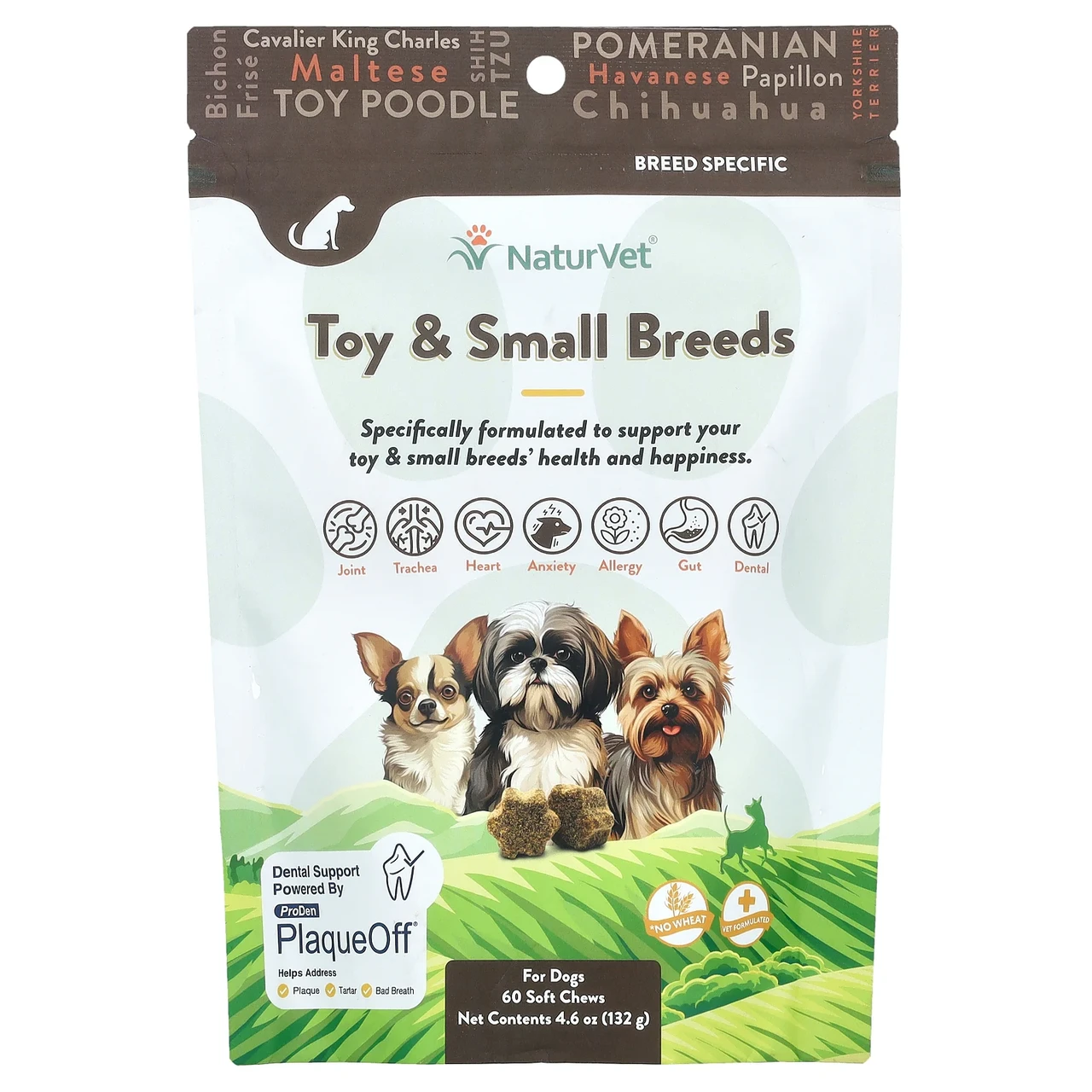 NaturVet, Toy & Small Breeds, For Dogs, Hickory Smoked Bacon, 60 Soft Chews, 4.6 oz (132 g), Київ