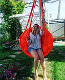 Одномісні садові гойдалки, Підвісне крісло гамак для квартири та дачі діаметр 95 см, Гойдалка для відпочинку, фото 9