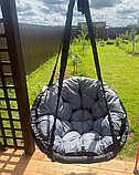 Підвісні крісло гойдалки для дітей та дорослих, Садові гойдалки, діаметр 95 см, Гойдалки підвісні для дачі, фото 10