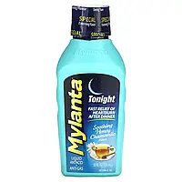 Mylanta, Liquid Antacid + Anti-Gas, Tonight, заспокійливий мед і ромашка, 355 мл (12 рідк. унці.)