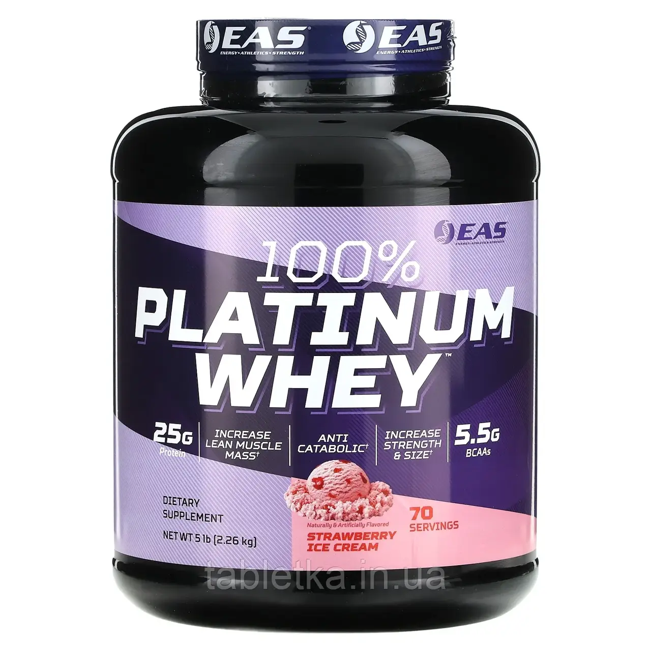 EAS, 100% Platinum Whey, полуничне морозиво, 2,26 кг (5 фунтів) Дніпро