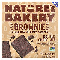 Nature's Bakery, Brownie, подвійний шоколад, 6 подвійних пакетиків по 45 г (1,59 унції)