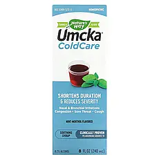 Nature's Way, Umcka, ColdCare, Soothing Syrup, Mint Menthol  , 8 oz (240 ml), Київ