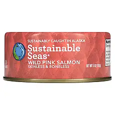 Sustainable Seas, Дикий горбуша, без шкіри та без кісток, 142 г (5 унцій), Київ